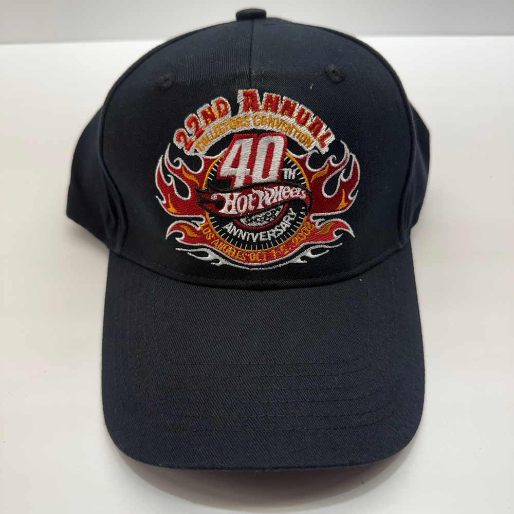 Hot Wheels 22nd Annual Collectors Convention 40th Anniversary Hat Black OSFA Cap